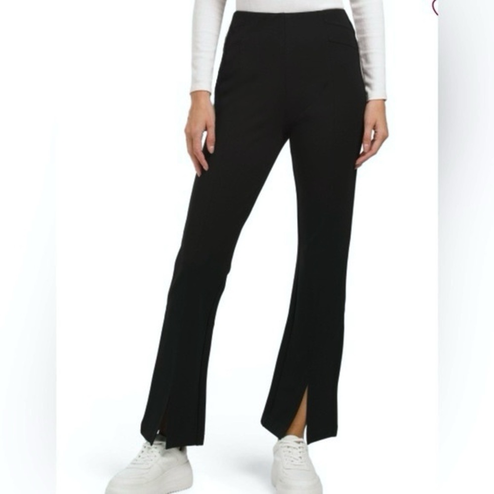 Athleta Black Straight Leg Pants with Front Slit Size 4 – 27” Inseam